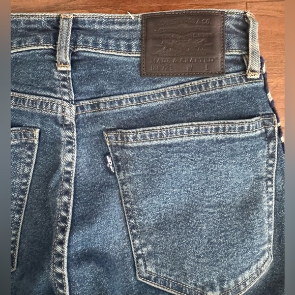 Levi's Anthropologie Made & Crafted High Rise 721 Skinny Jeans Side Stripe 27/30 - Picture 4 of 11